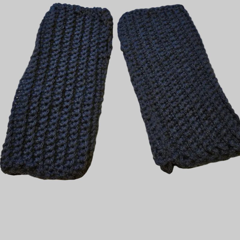 Fingerless Gloves dark blue - Stitched Creations