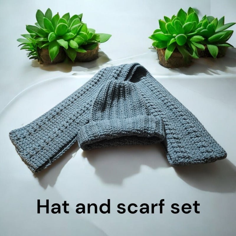 Handmade Crochet Winter Hat & Infinity Scarf Set - Stitched Creations