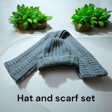 Handmade Crochet Winter Hat & Infinity Scarf Set - Stitched Creations