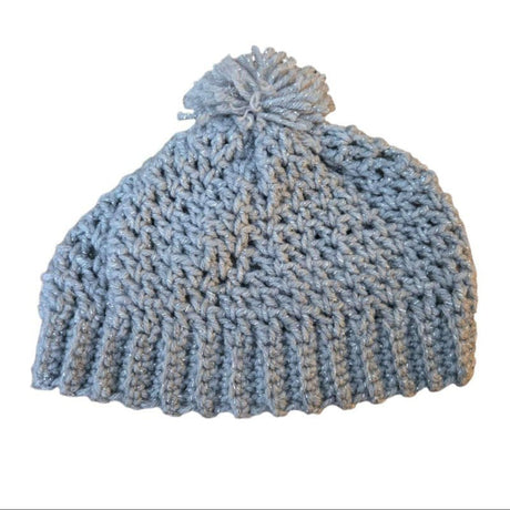 Handmade Youth Crochet Winter Hat – Gray - Stitched Creations