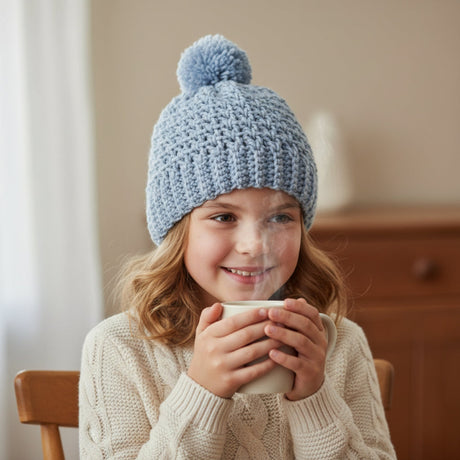 Child youth winter hat gray in color - Stitched Creations