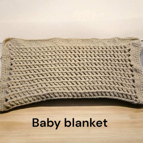 Baby blanket handmade/crib blanket tan - Stitched Creations
