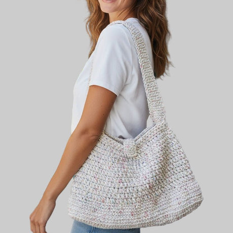 Purse with shoulder strap and button closure - Stitched Creations
