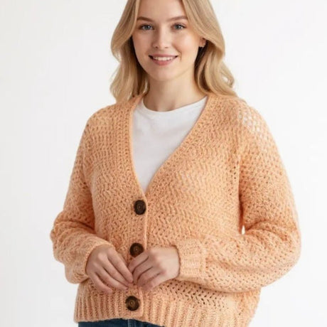 Handmade cardigan sweater style crop - Stitched Creations