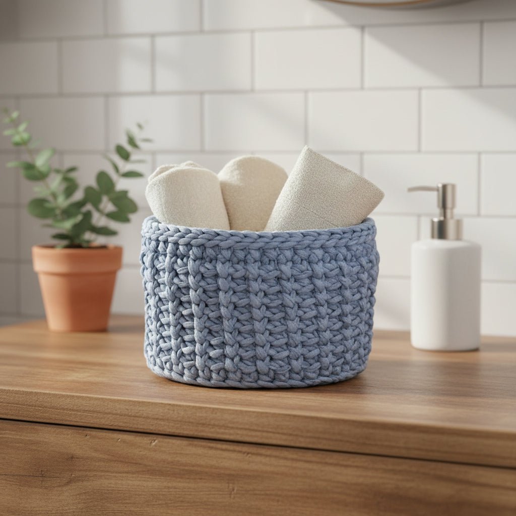 Handmade Crocheted Storage Baskets - Stitched Creations