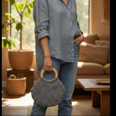 Handmade shell purse in different color options - Stitched Creations