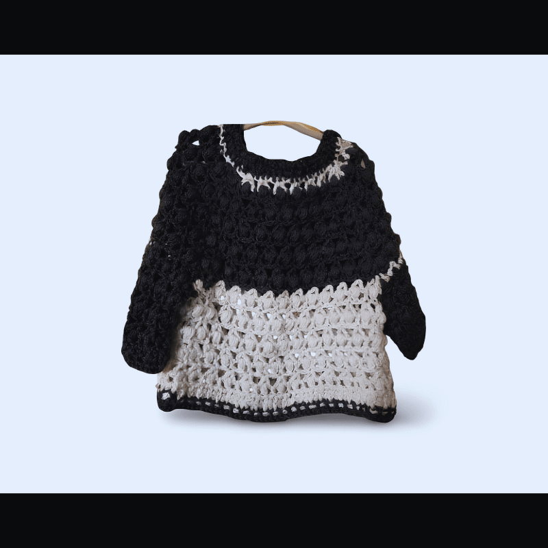Toddler pull over sweater black and white - Stitched Creations