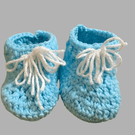 Baby Booties for newborns blue - Stitched Creations