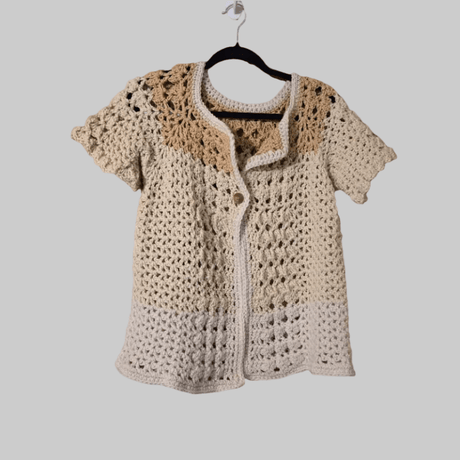 Short sleeve Cardigan with buttons - Stitched Creations