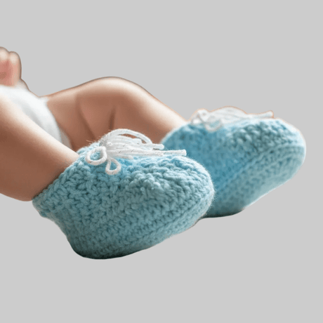 Baby Booties for newborns blue - Stitched Creations