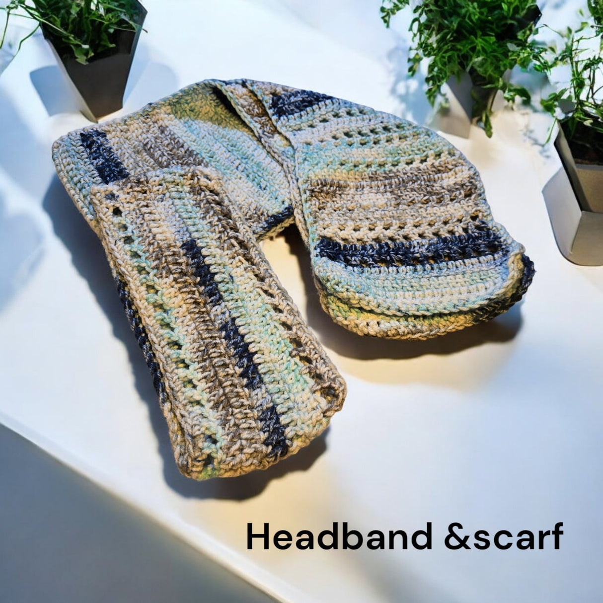 Winter headband and scarf set - Stitched Creations