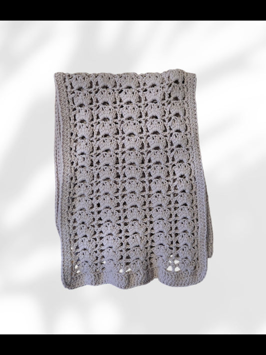 Handmade violet wrap for women, 68 inches long, 12.5 inches wide.