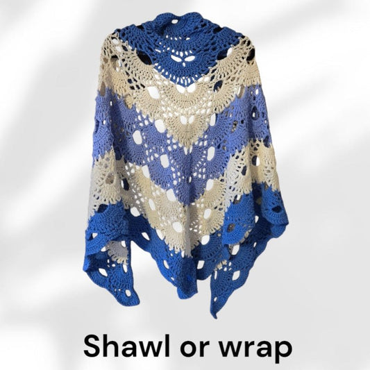 Shawl or wrap Multi - colored - Stitched Creations