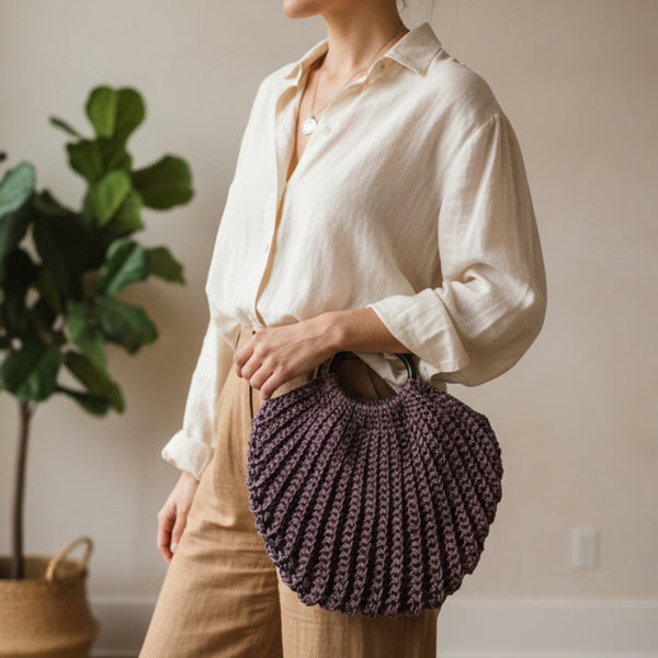 Handmade bronze purse with handles - Stitched Creations