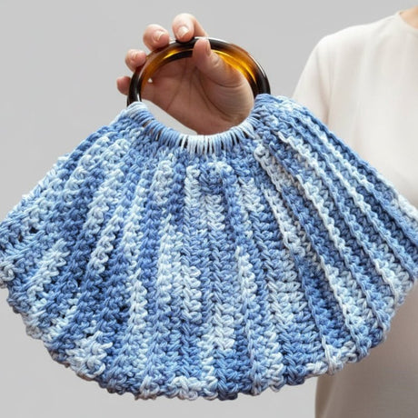 Handmade Purse blue and white in color - Stitched Creations