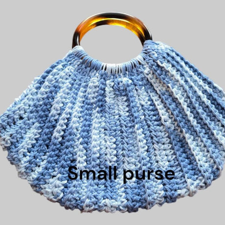 Handmade Purse blue and white in color - Stitched Creations