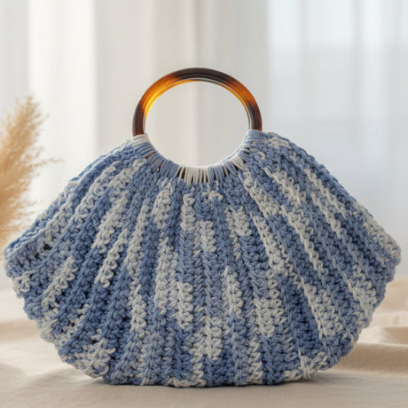 Handmade Purse blue and white in color - Stitched Creations