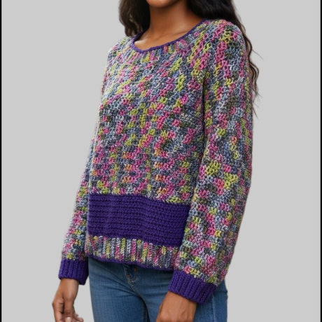 Womans pull over long sleeve sweater - Stitched Creations