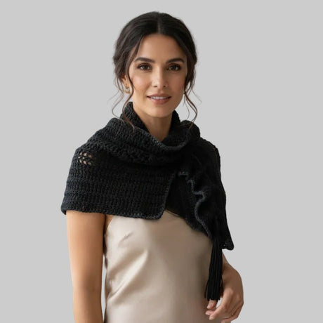 Handmade cowl scarf with adjustment fringe - Stitched Creations
