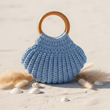 Unique crocheted shell purse - Stitched Creations