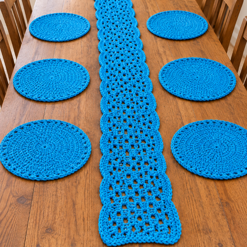 Macrame place mats & table Runner