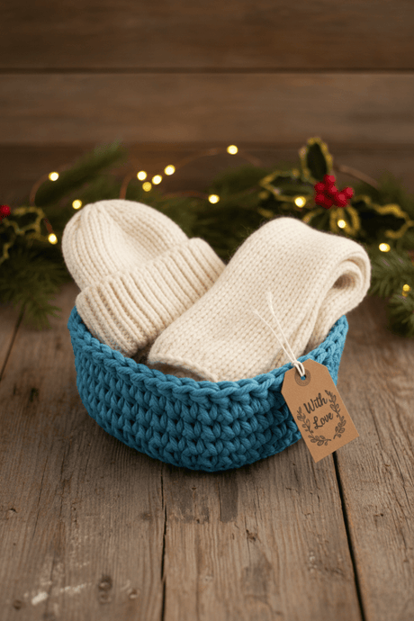 Handmade Heart-Shaped Macrame Basket - Stitched Creations