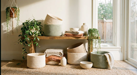 How to Style Your Home with Crocheted Baskets: A Room-by-Room Guide - Stitched Creations