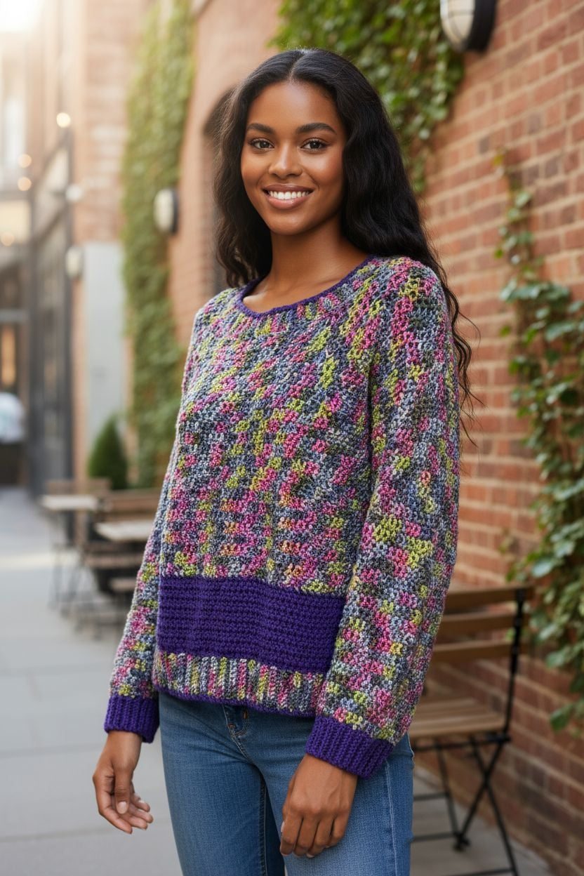 handmade pullover sweater multiple colors of purple