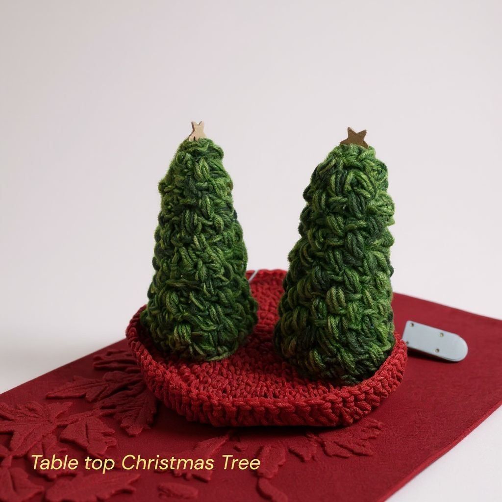 table top chrristmas tree green with twinkle lights