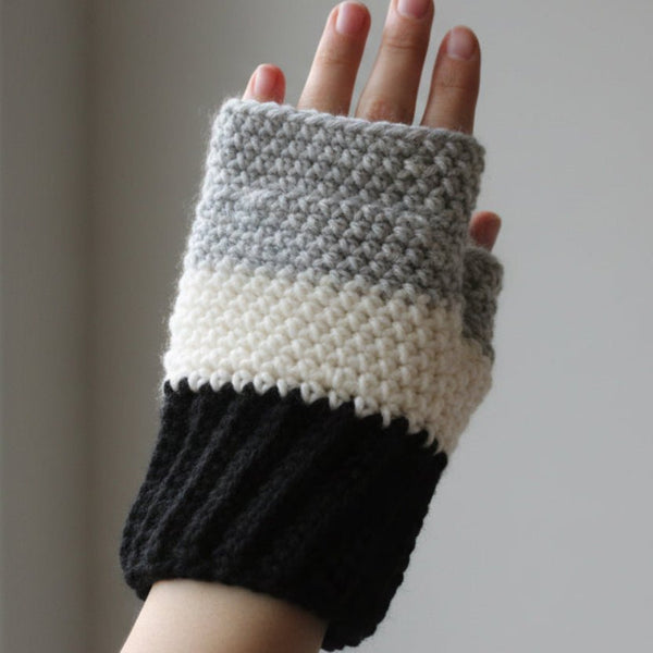 Warm fingerless gloves - Stitched Creations