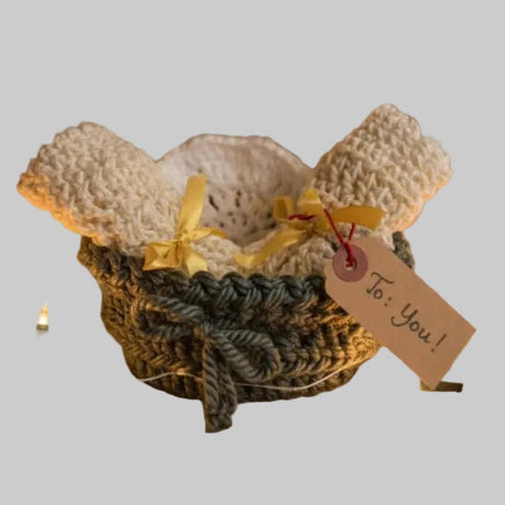 Face Scrubby and wash cloths gift basket - Stitched Creations