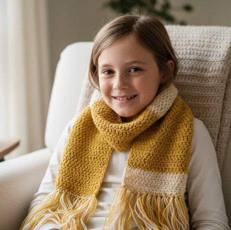 Youth scarf with fringe - Stitched Creations
