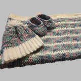 Baby blanket handmade/crib blanket with hat and slippers - Stitched Creations