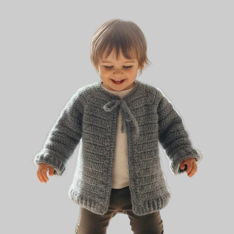 Handmade baby sweater multi - colored blues - Stitched Creations