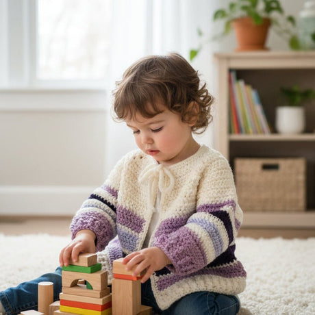 Stripped baby sweater 1 - 2 years old - Stitched Creations