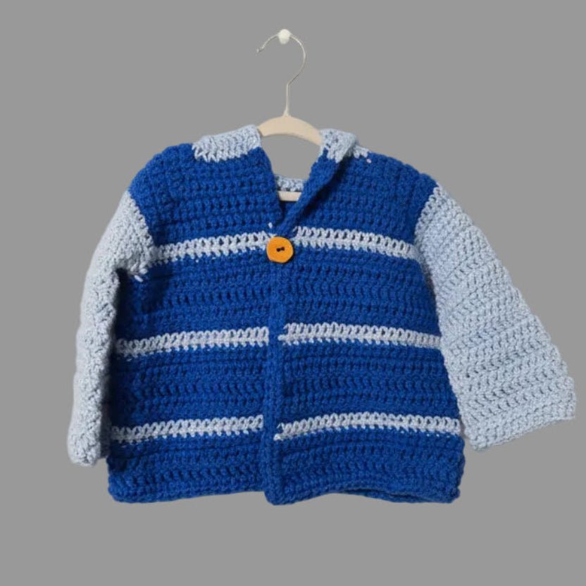 Handmade baby sweater with a hood - Stitched Creations