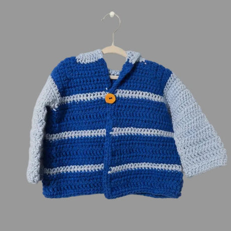 Handmade baby sweater with a hood - Stitched Creations