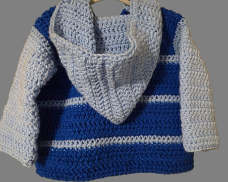 Handmade baby sweater with a hood - Stitched Creations