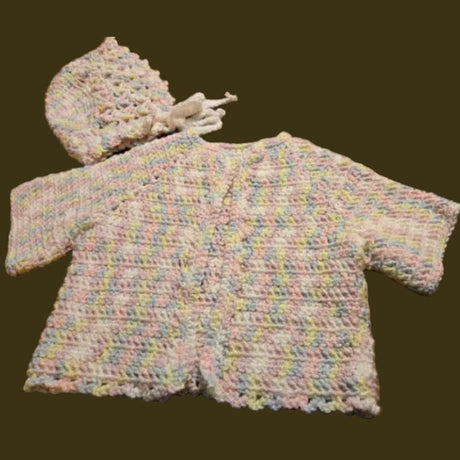 Baby sweater and baby bonnet - Stitched Creations