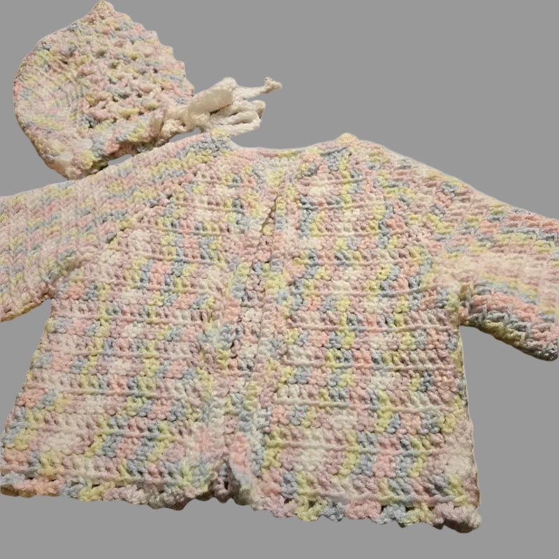 Baby sweater and baby bonnet - Stitched Creations