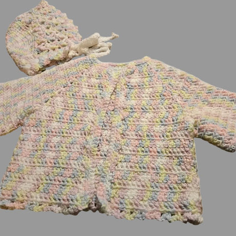 Baby sweater and baby bonnet - Stitched Creations