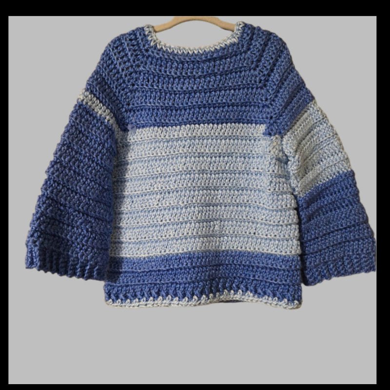 Baby sweater/toddler blues with buttons - Stitched Creations