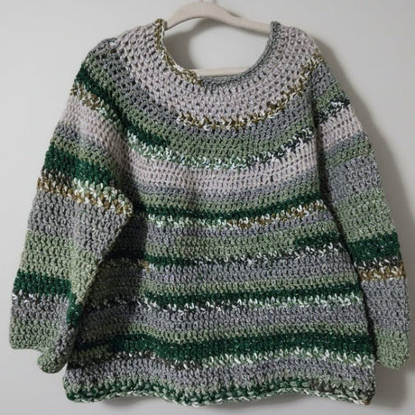 Baby/Toddler pull over sweater with hat - Stitched Creations