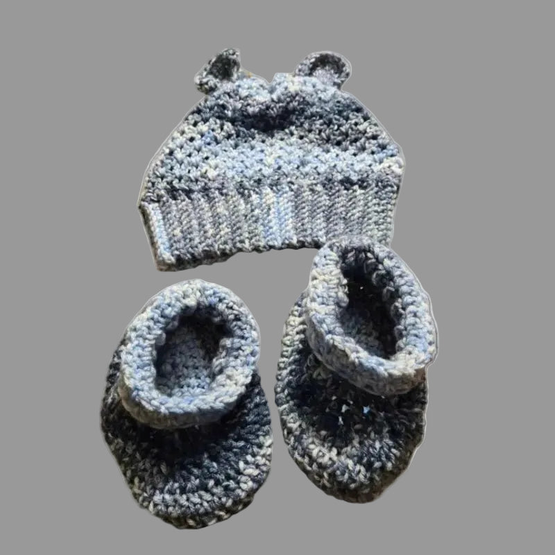 Cute Baby Hat with ears and booties - Stitched Creations