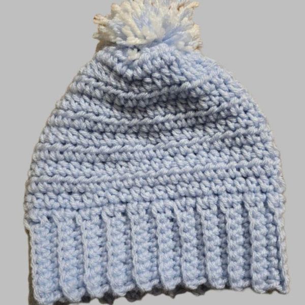 Newborn hat blue - Stitched Creations