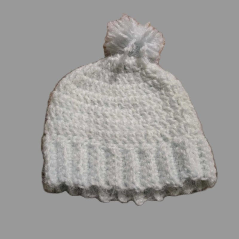 Newborn baby hat with pom pom - Stitched Creations