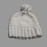 Newborn baby hat with pom pom - Stitched Creations
