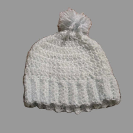 Newborn baby hat with pom pom - Stitched Creations