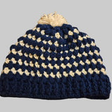 Handmade blue baby sweater with matching hat - Stitched Creations