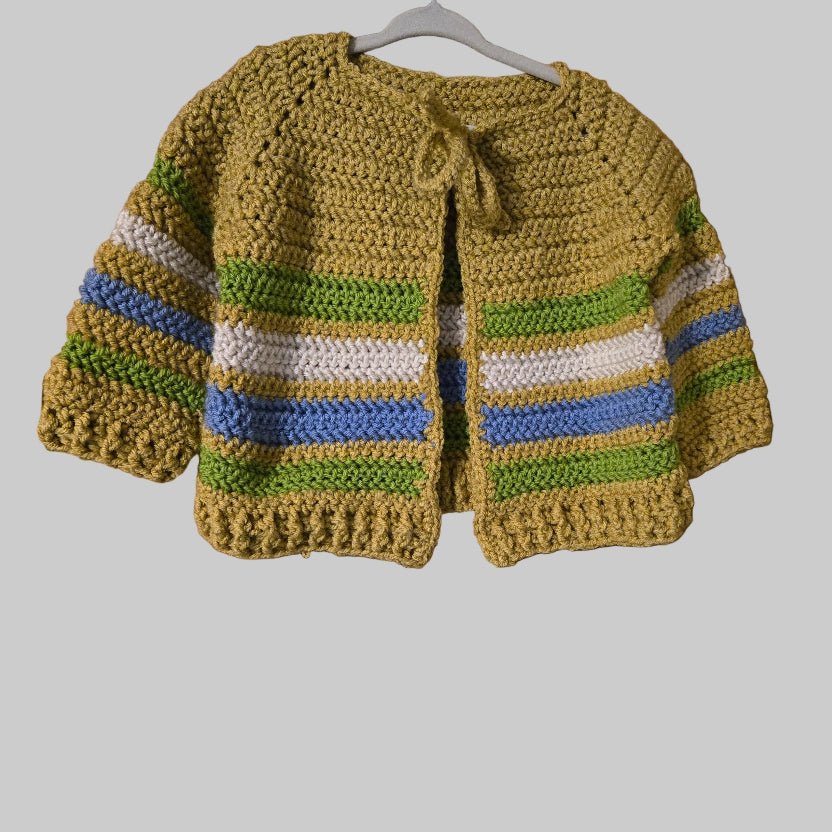 Toddler cardigan ages one to two years old - Stitched Creations
